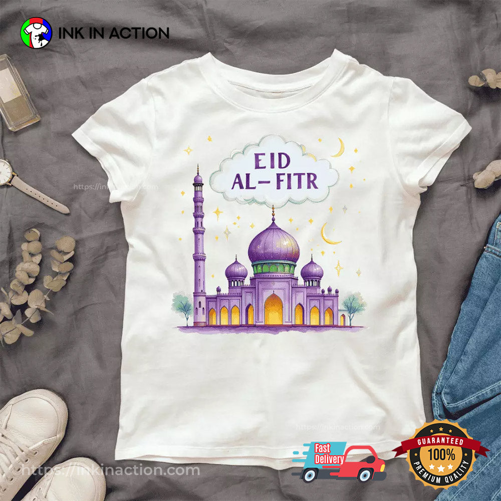 Mosque And Moon For Eid Al-Fitr T-shirt