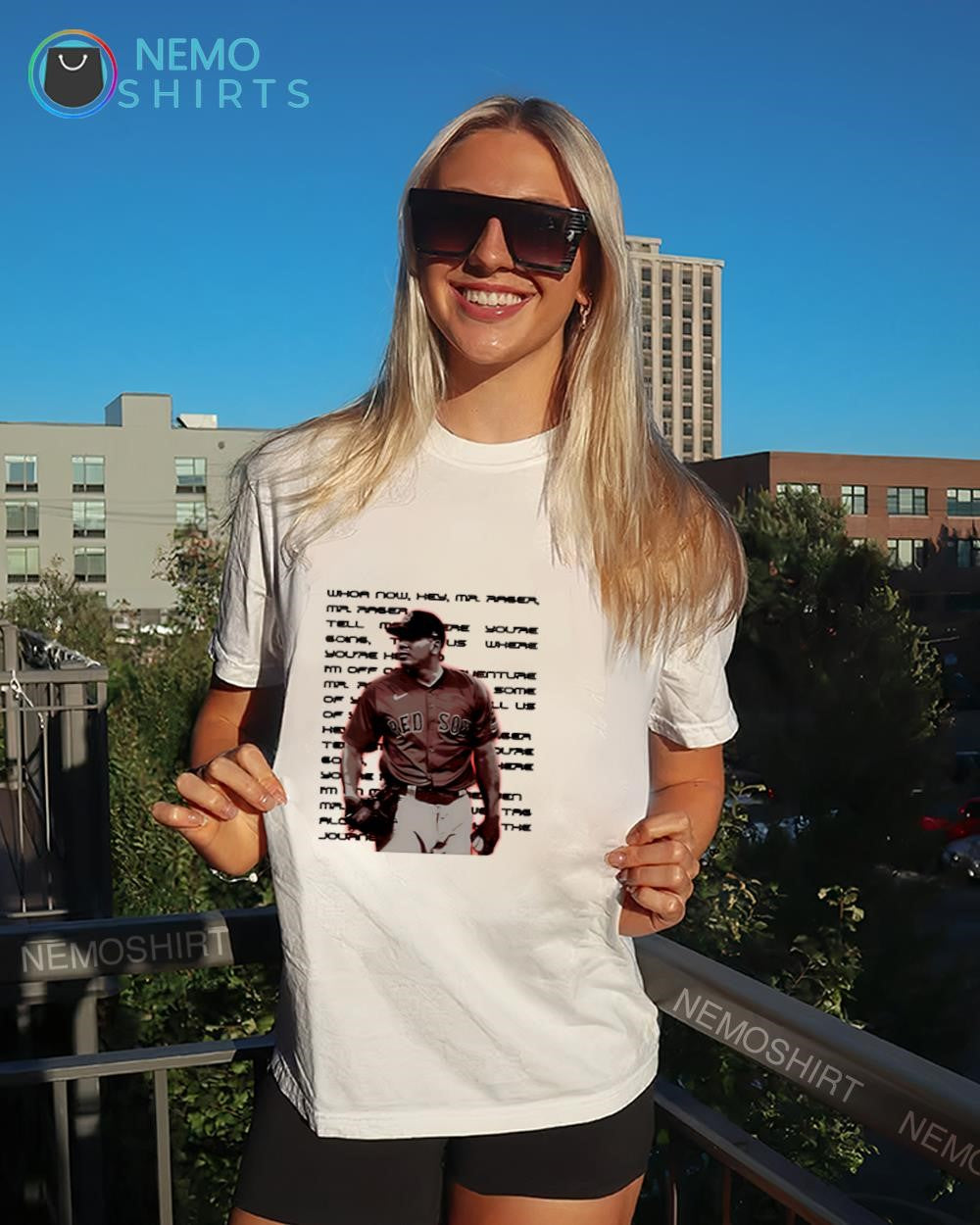Mr. Rager Rafael Devers Boston Red Sox player shirt
