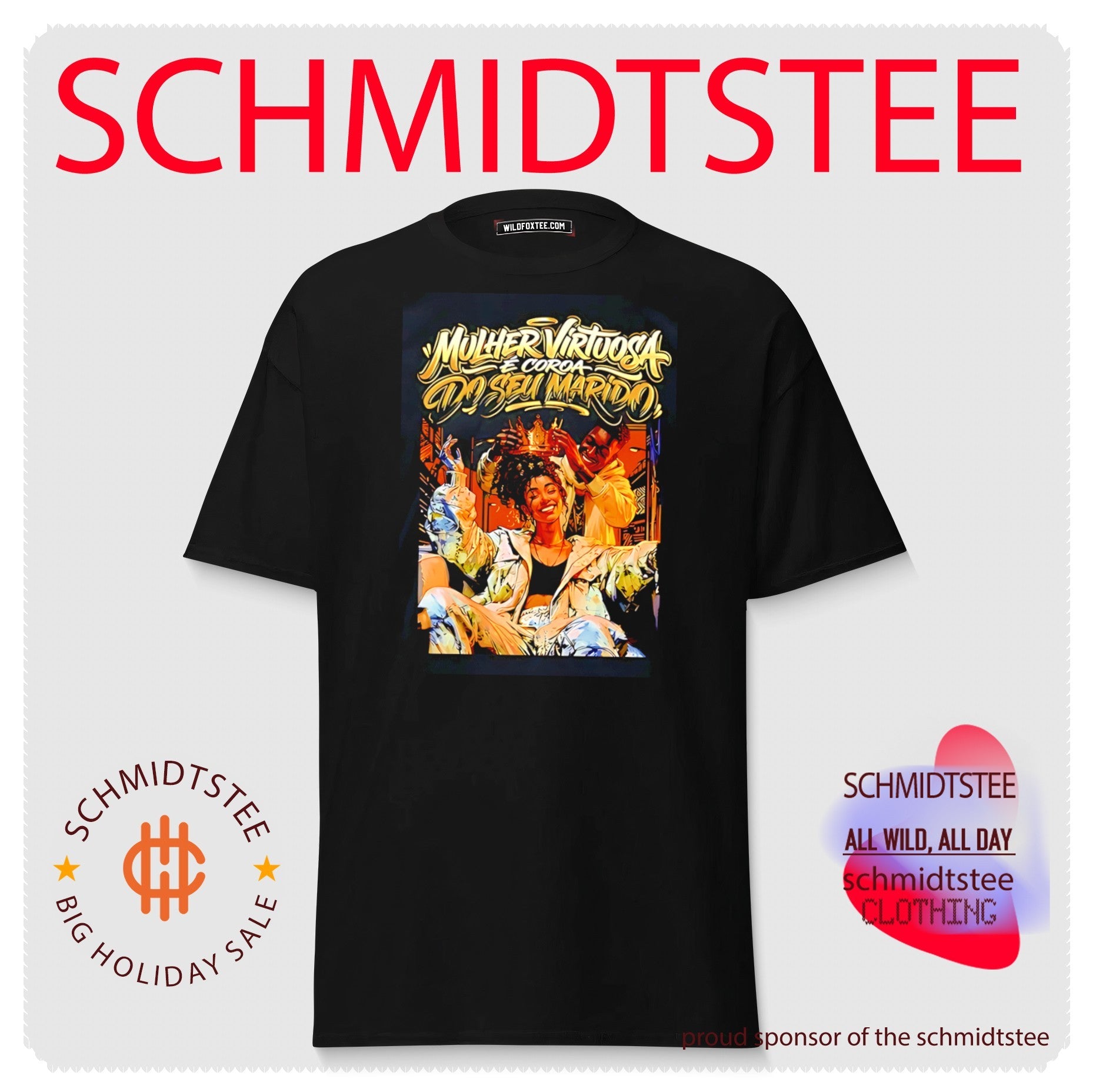 Mulher virtuasa e coroa do seu marid illustatrion shirt