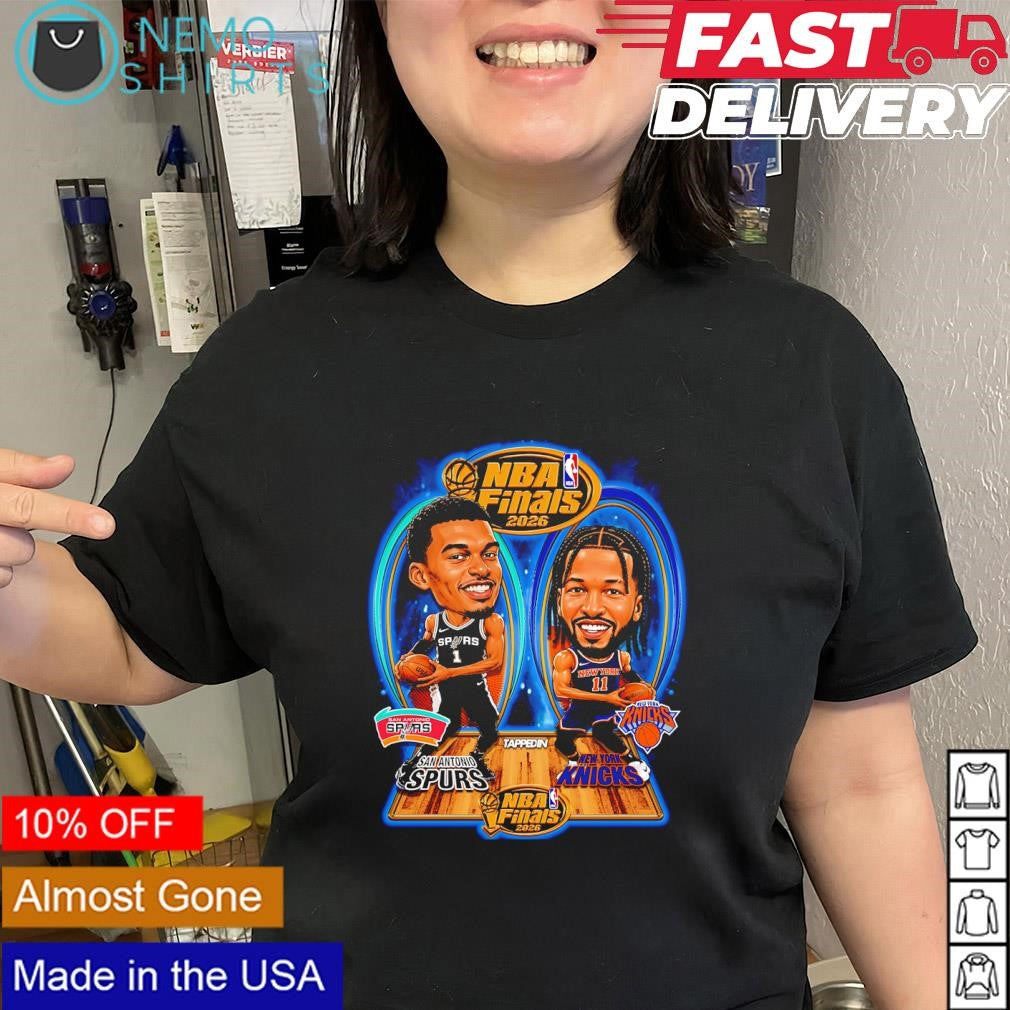 NBA Finals 2026 matchup between San Antonio Spurs and New York Knicks shirt