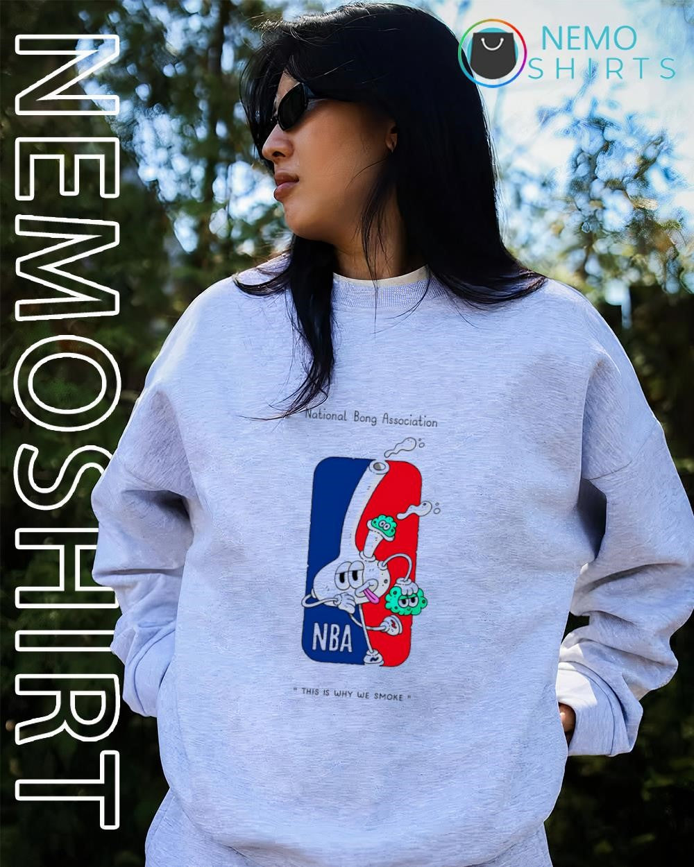 NBA National Bong Association this is why we smoke cartoon shirt