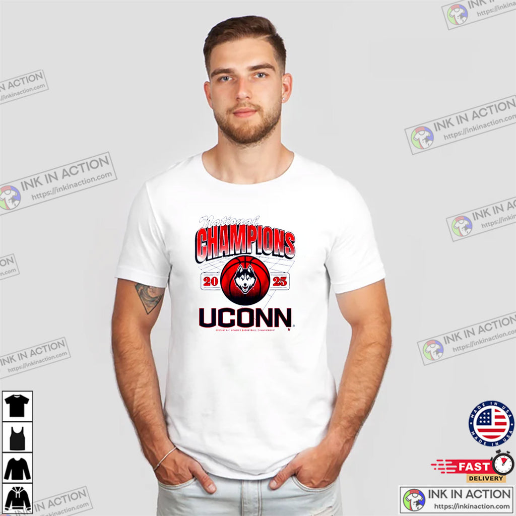 NCAA National Champions 2025 UCONN Huskies Basketball T-shirt