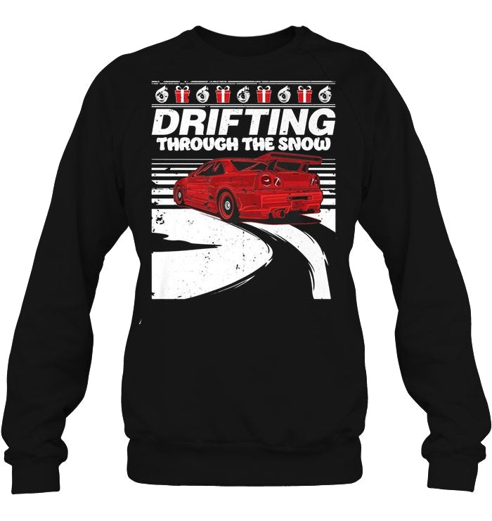 Drifting Through The Snow Car Racing Christmas Sweater