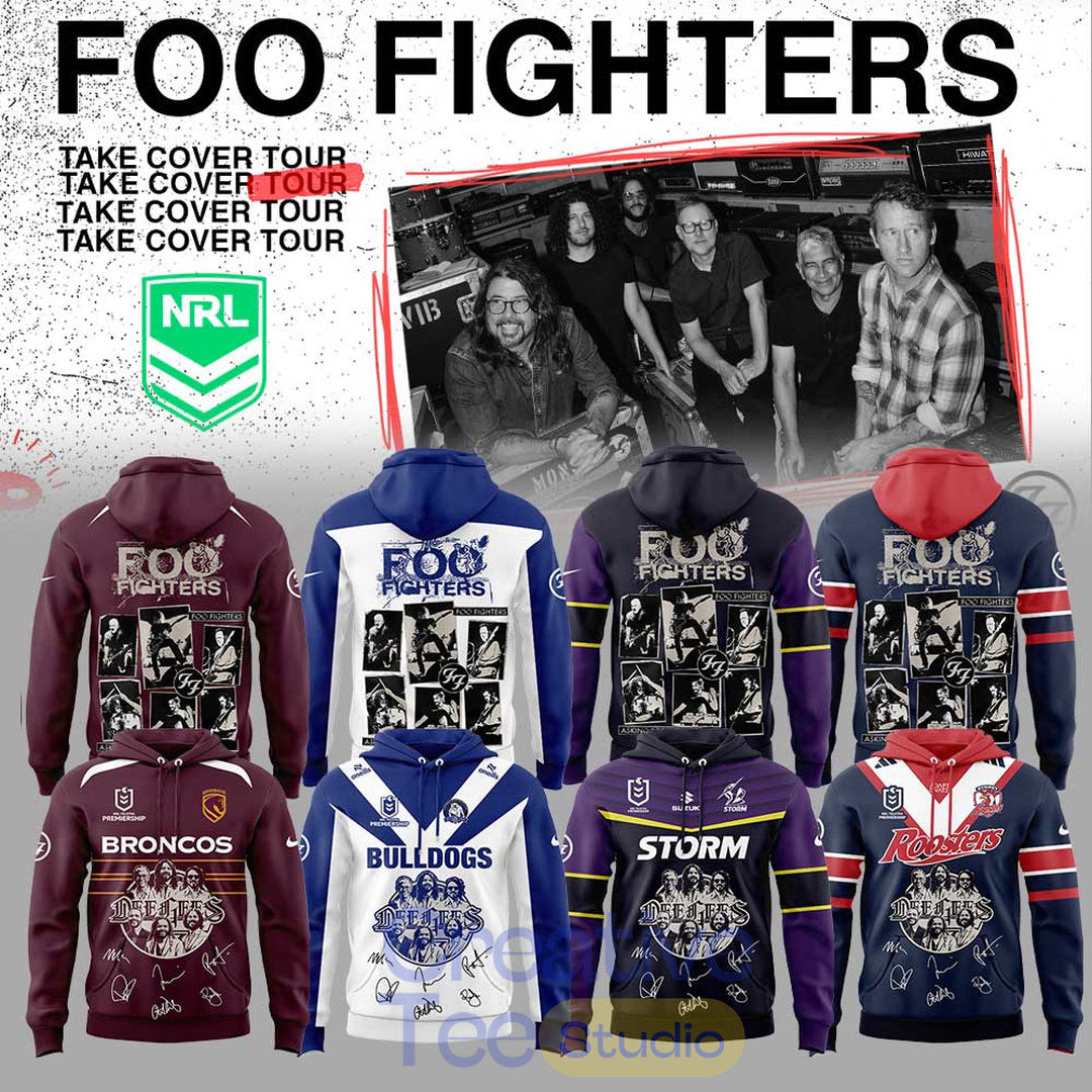 NRL All Teams x Foo Fighters 2026 Australia Stadium Tour Hoodie