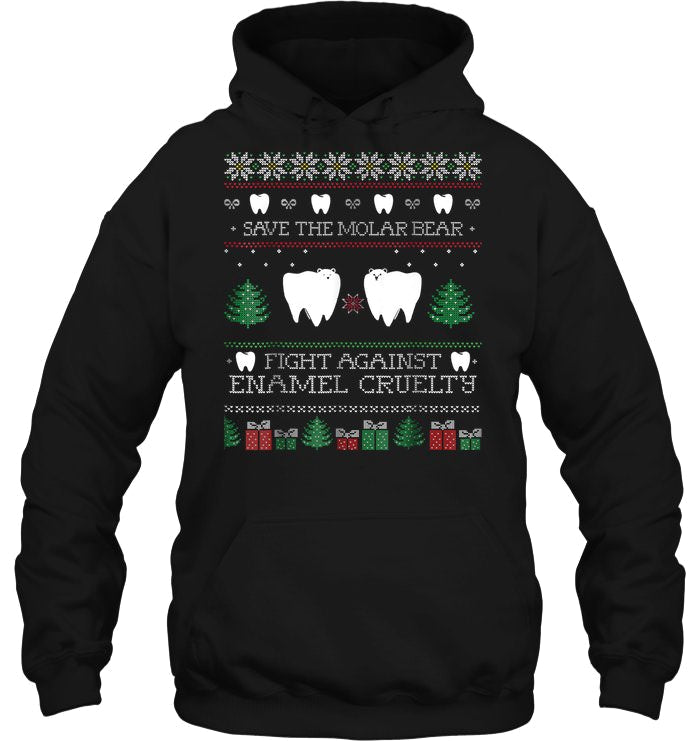 Save The Molar Bear Fight Against Enamel Cruelty Dental Christmas Sweater