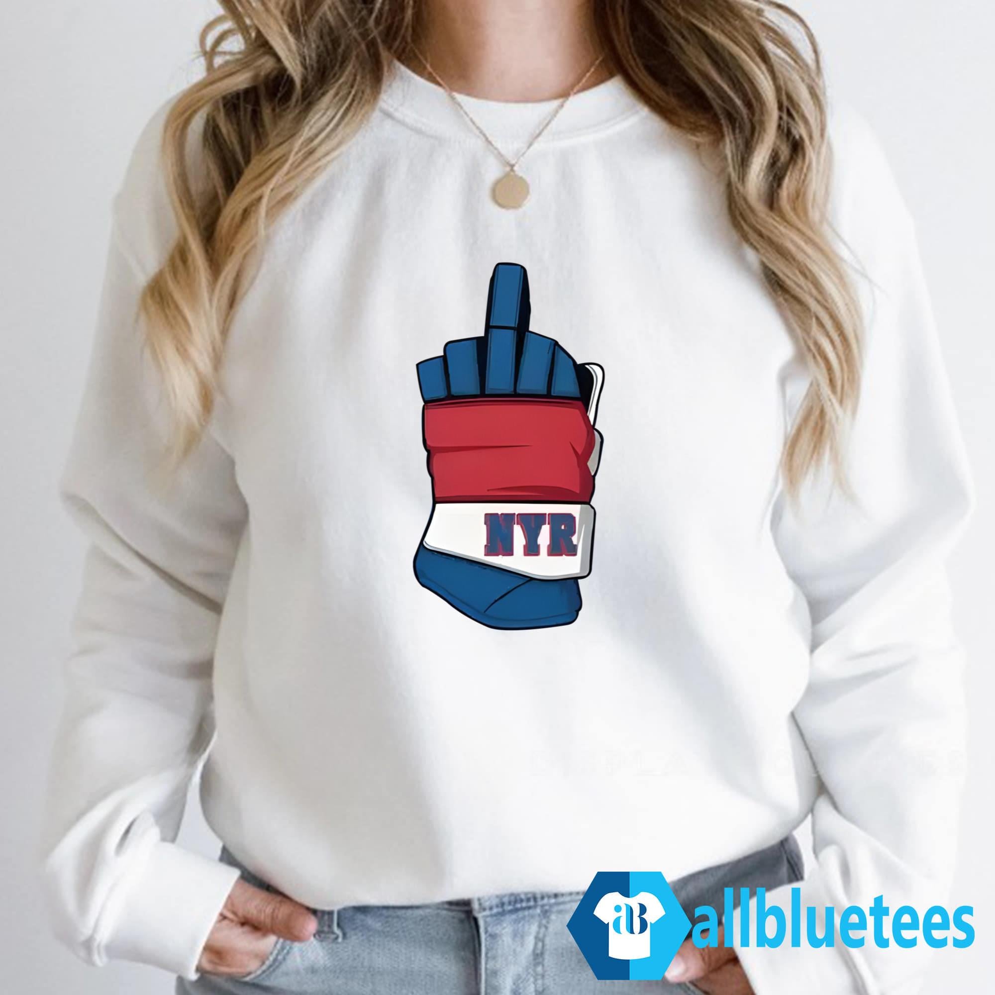 NYR Middle Finger Hockey Glove Shirt