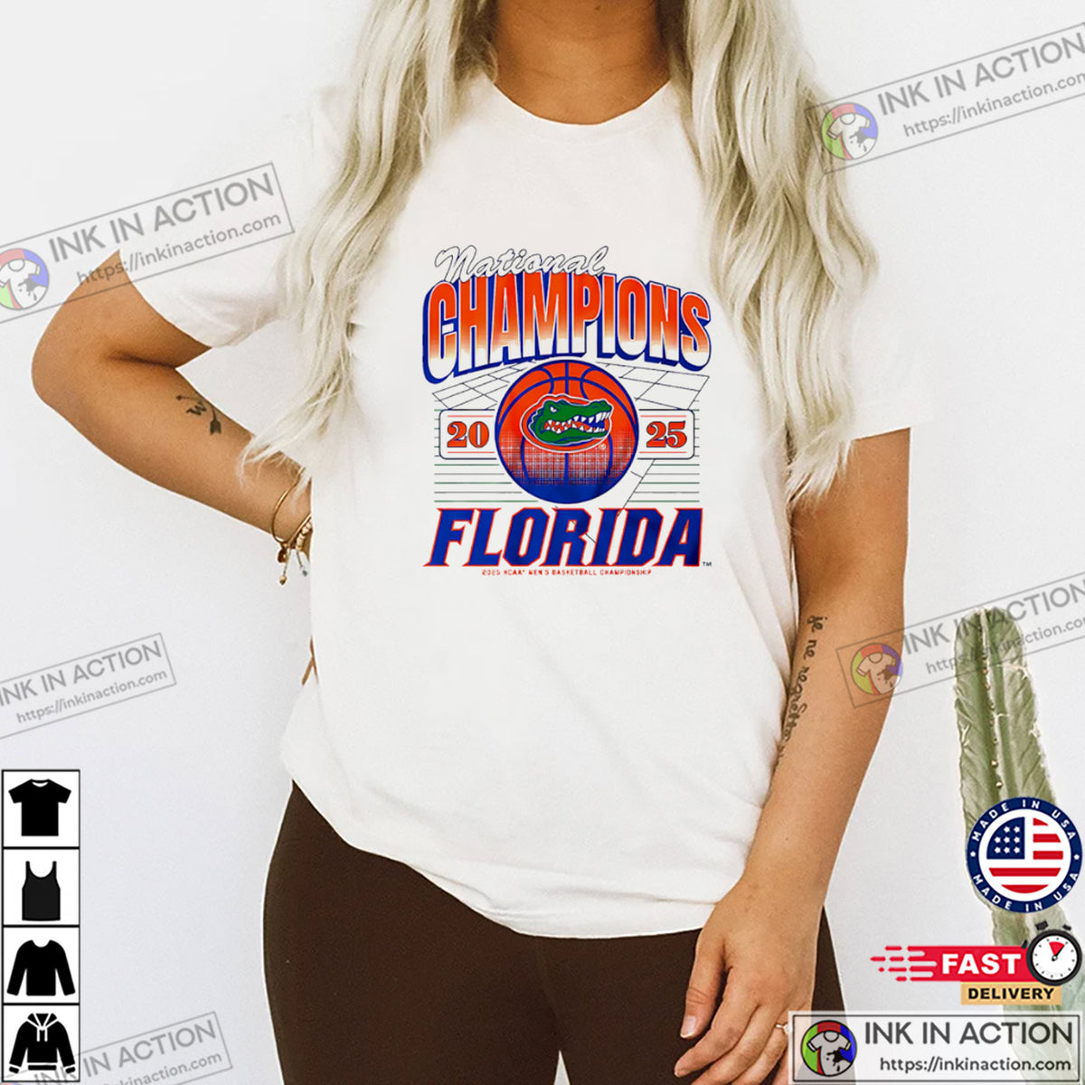 National Champions 2025 NCAA Men’s Basketball Florida Gators Tee