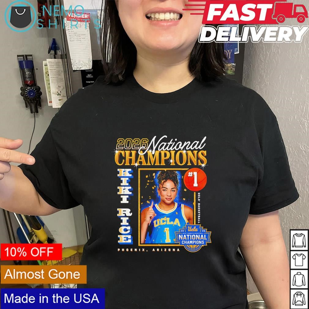 National Champions 2026 Kiki Rice No.1 UCLA Bruins basketball shirt