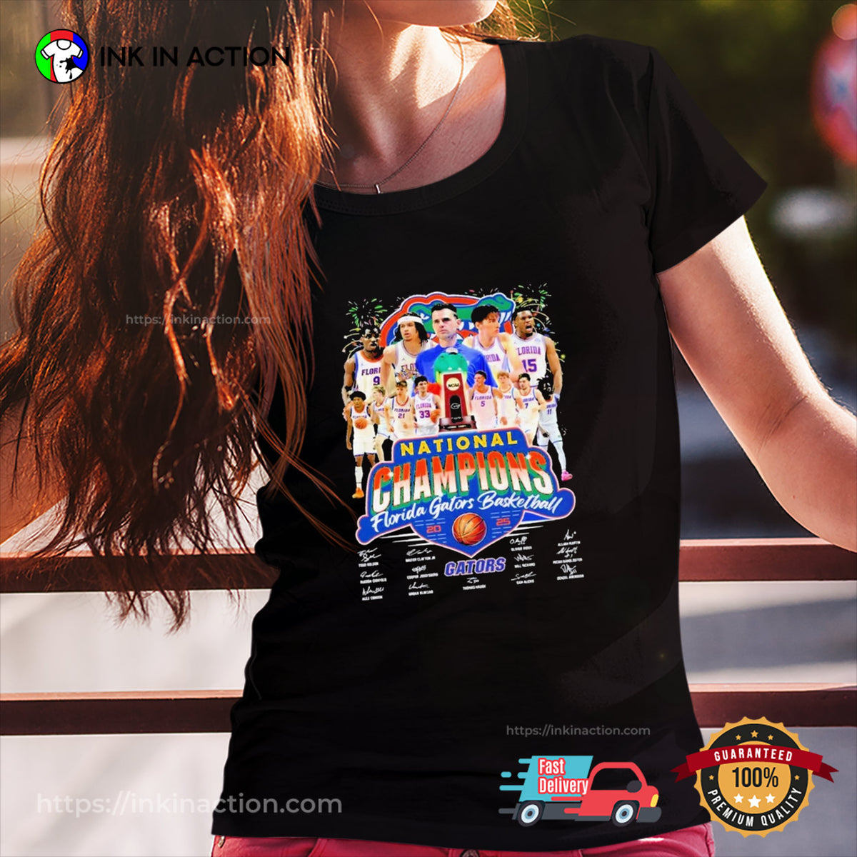 National Champions Florida Gators Basketball 2025 Team Signatures T-shirt