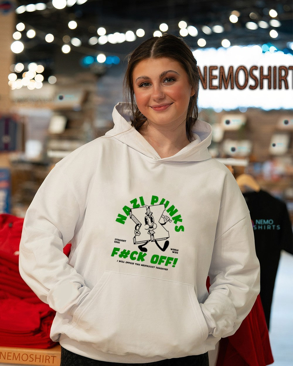 Nazi Punks fuck off I will oppose this neofascist takeover Straight Edge Worldwide shirt