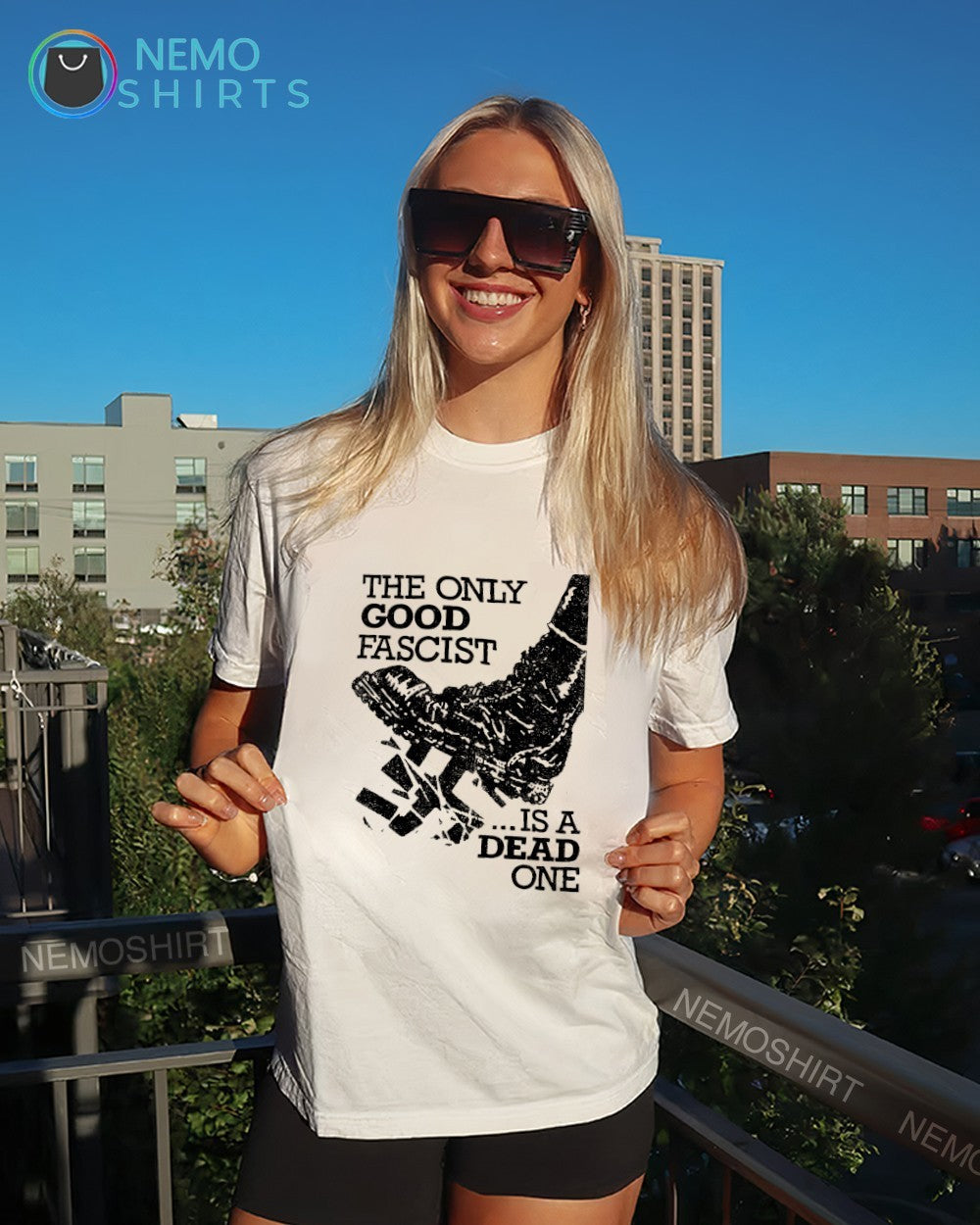 Nazis boot the only good fascist is a dead one shirt