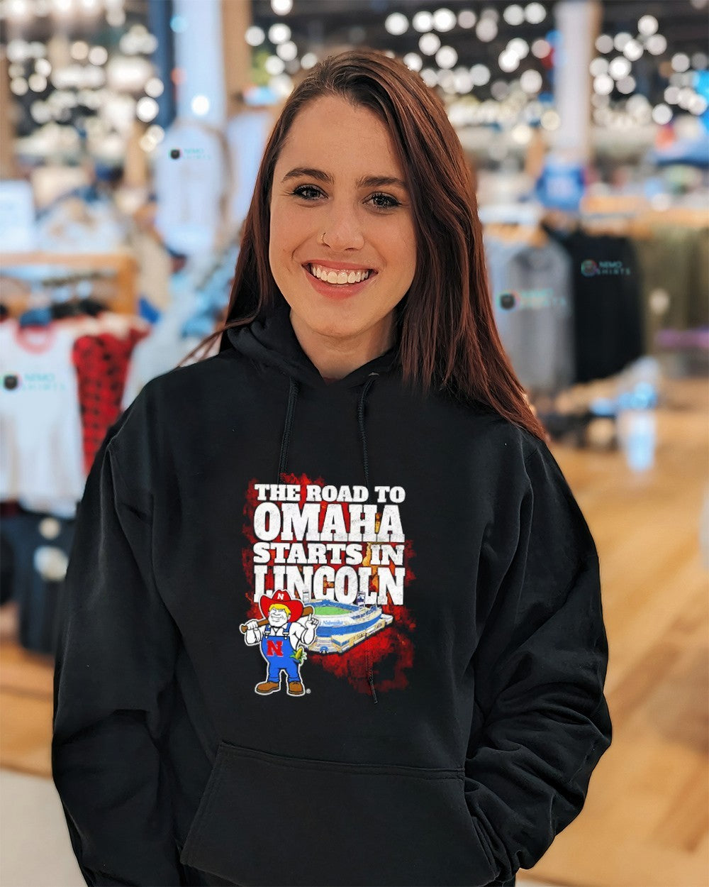 Nebraska Cornhuskers the road to Omaha starts in Lincoln shirt