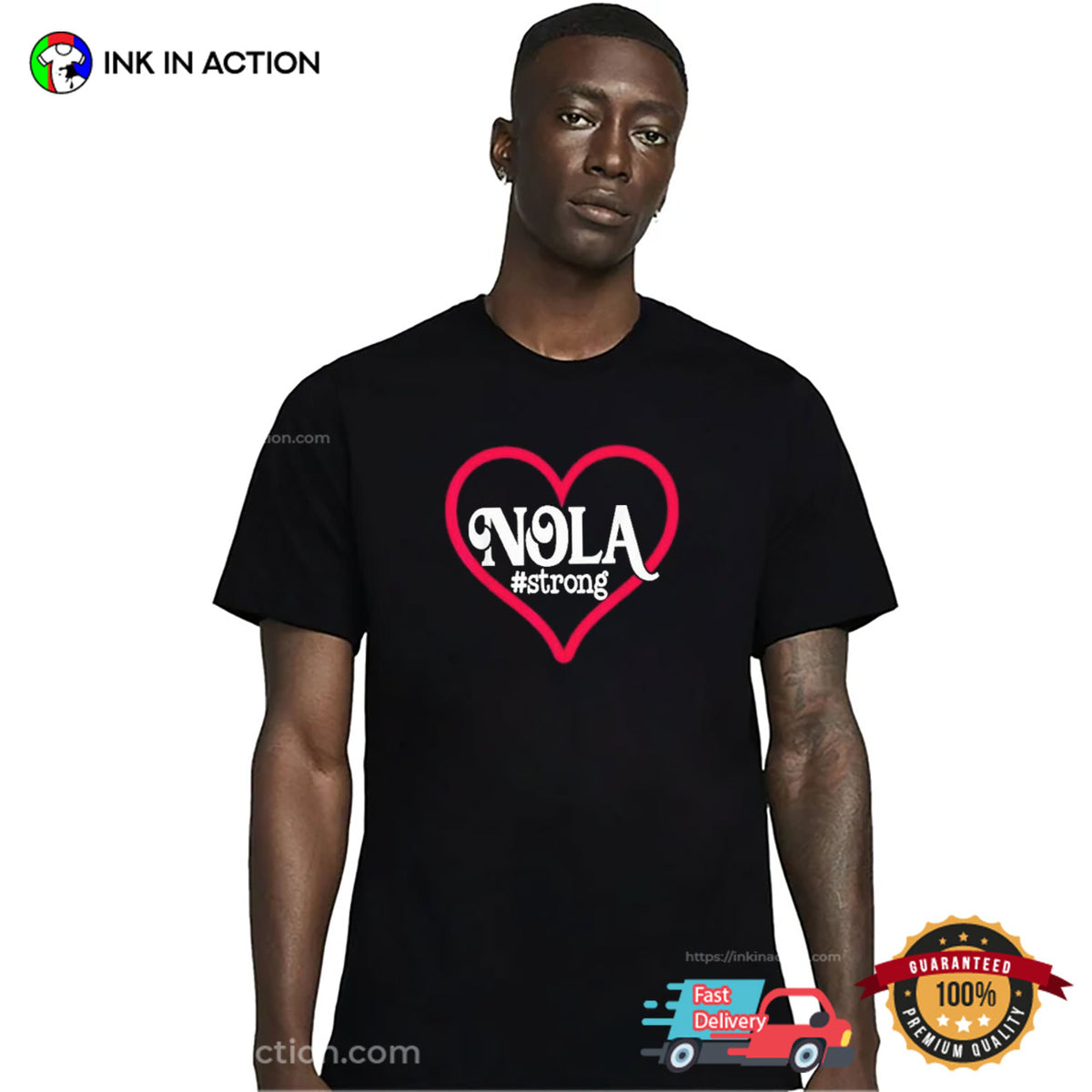 New Orleans Nola Strong Heart T-shirt