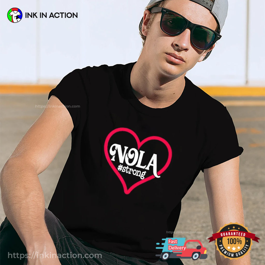 New Orleans Nola Strong Heart T-shirt