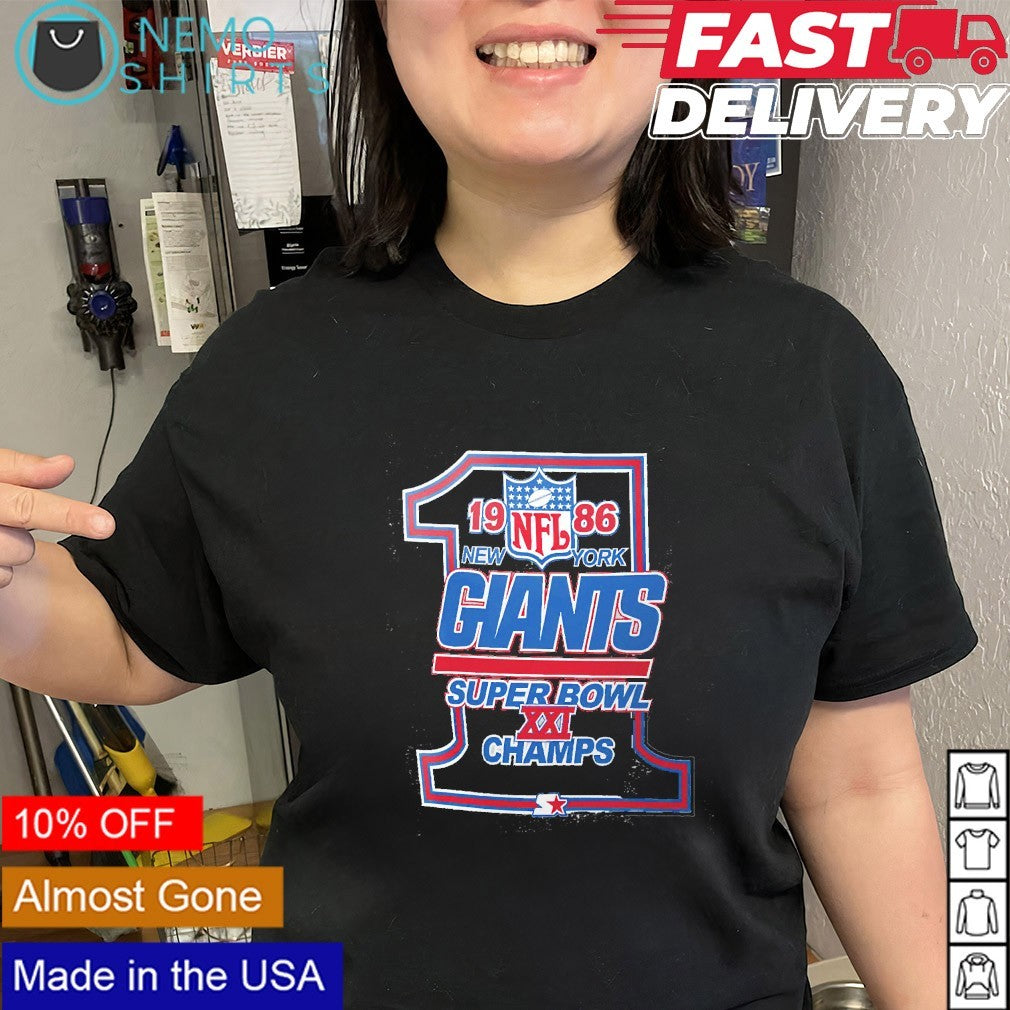 New York Giants 1986 Super Bowl XXI champions shirt