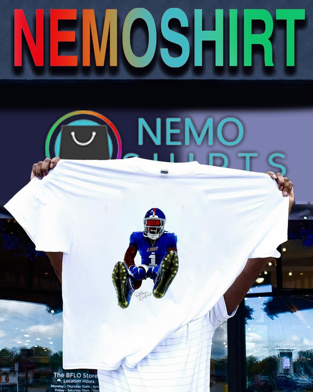 New York Giants wide receiver Malik Nabers Leek Chain shirt