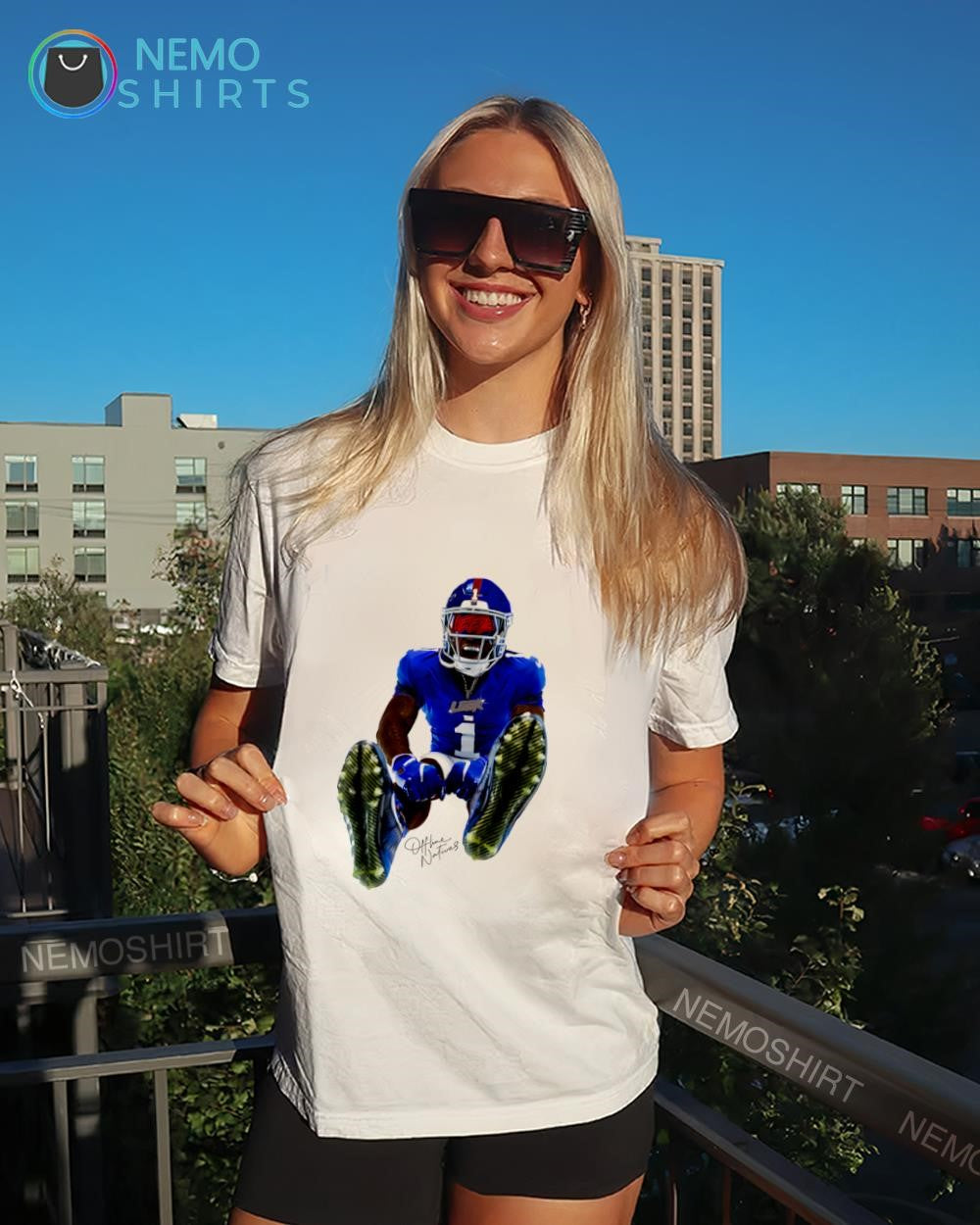 New York Giants wide receiver Malik Nabers Leek Chain shirt
