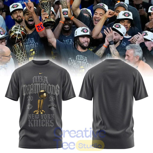 New York Knick 2026 NBA Champions “New York Forever” Grey T-Shirt