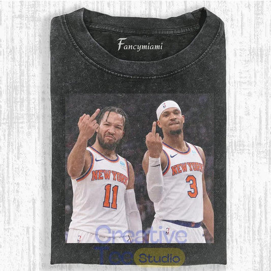 New York Knick 2026 NBA Finals Jalen Brunson x Hart Middle Finger T-Shirt