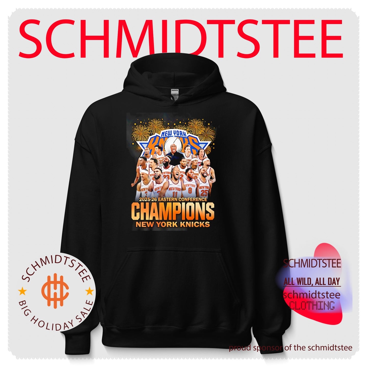 New York Knicks 2025-26 Eastern Conference Champions team collage shirt