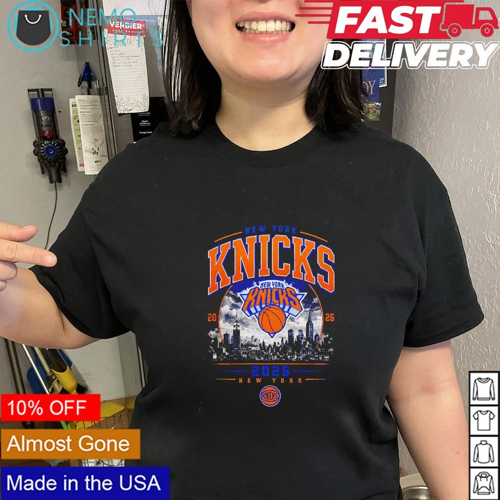 New York Knicks 2026 logo city building graphic shirt