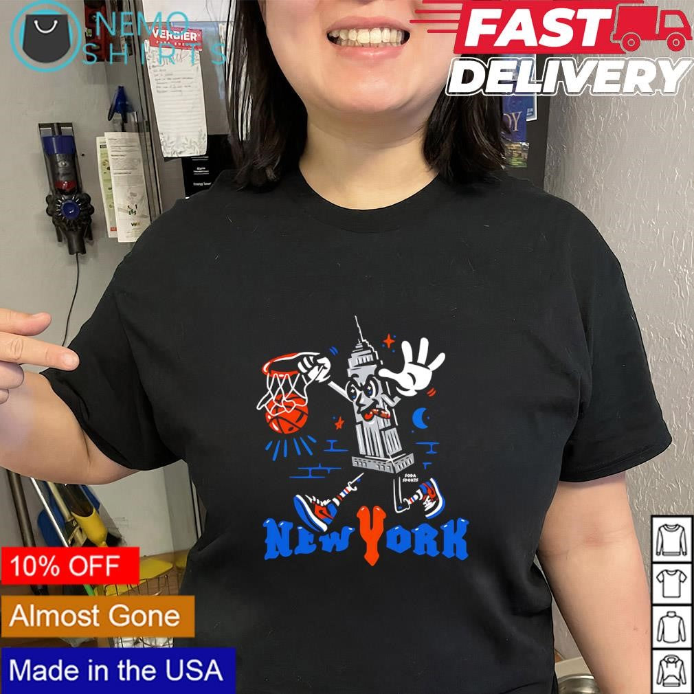 New York Knicks Empire State building mascot in 4 shirt