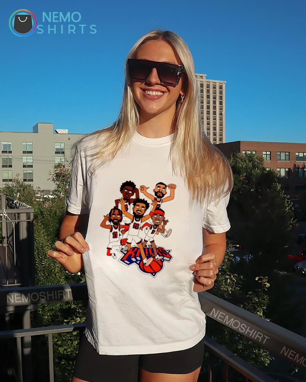 New York Knicks basketball players caricature let’s do it shirt