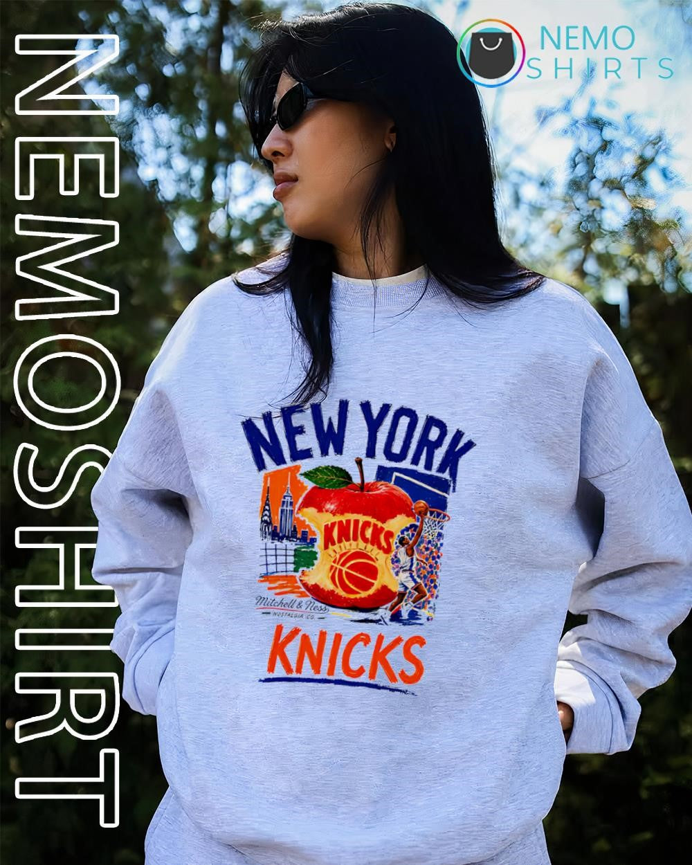 New York Knicks concrete apple logo vintage shirt