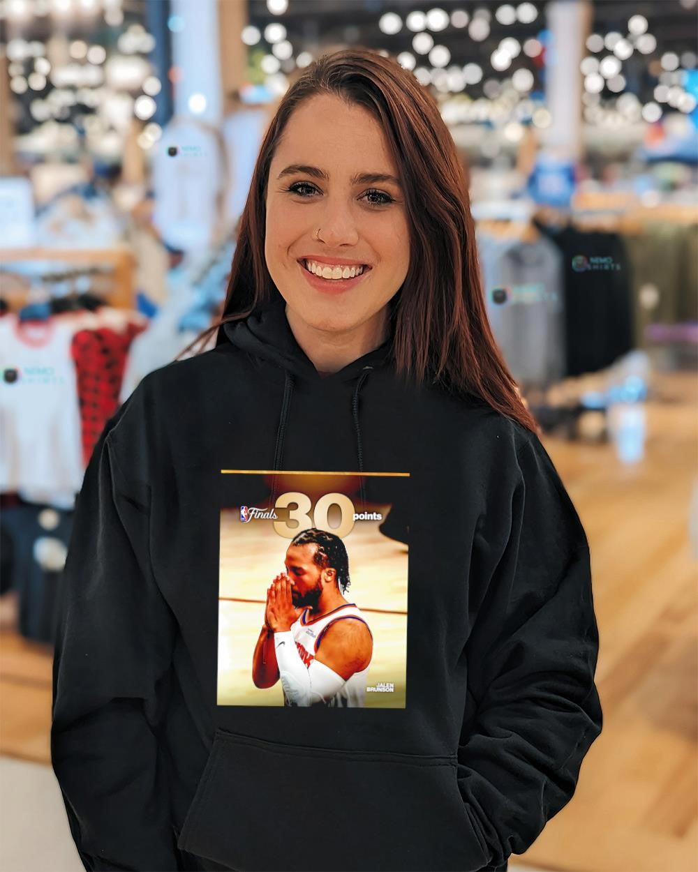 New York Knicks guard Jalen Brunson 30 points debut 2026 NBA Finals shirt