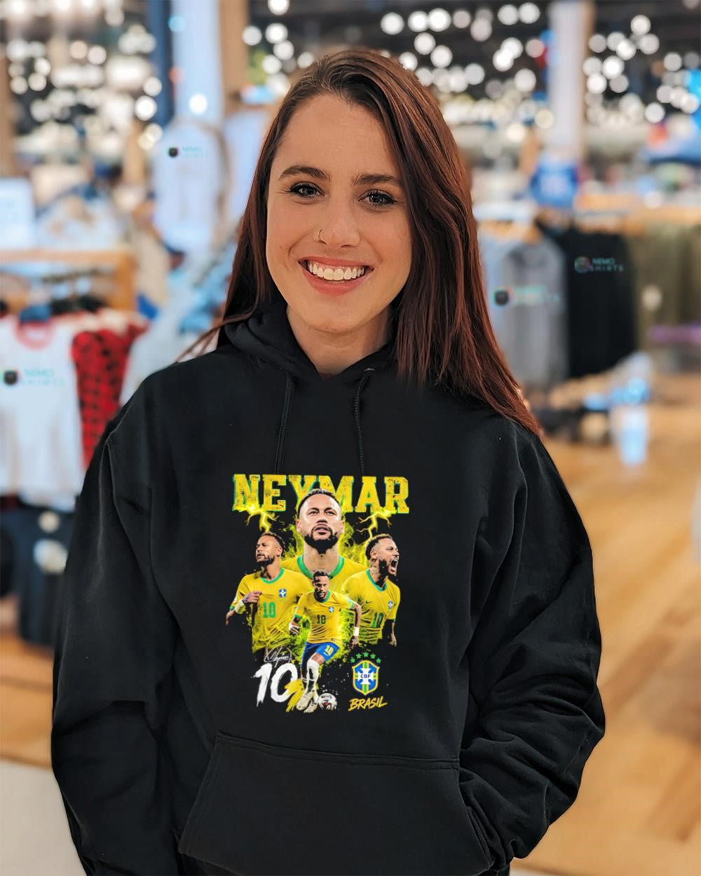 Neymar Jr Brazil FC number 10 graphic shirt