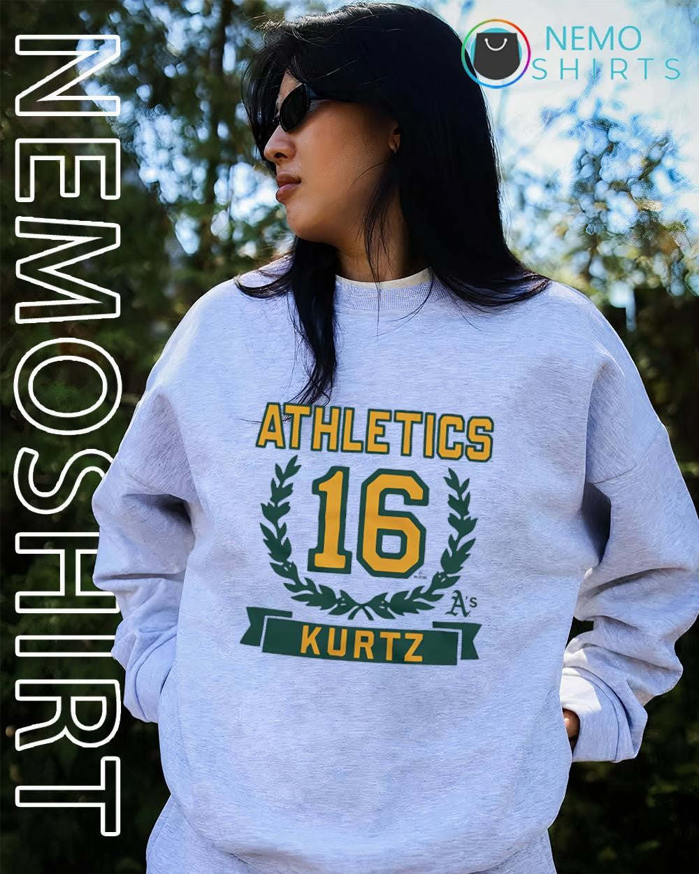 Nick Kurtz 16 Oakland Athletics logo shirt