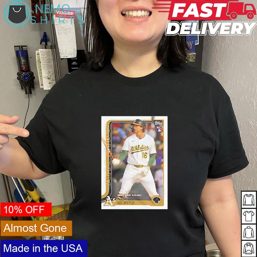 Nick Kurtz of Oakland Athletics rookie card shirt