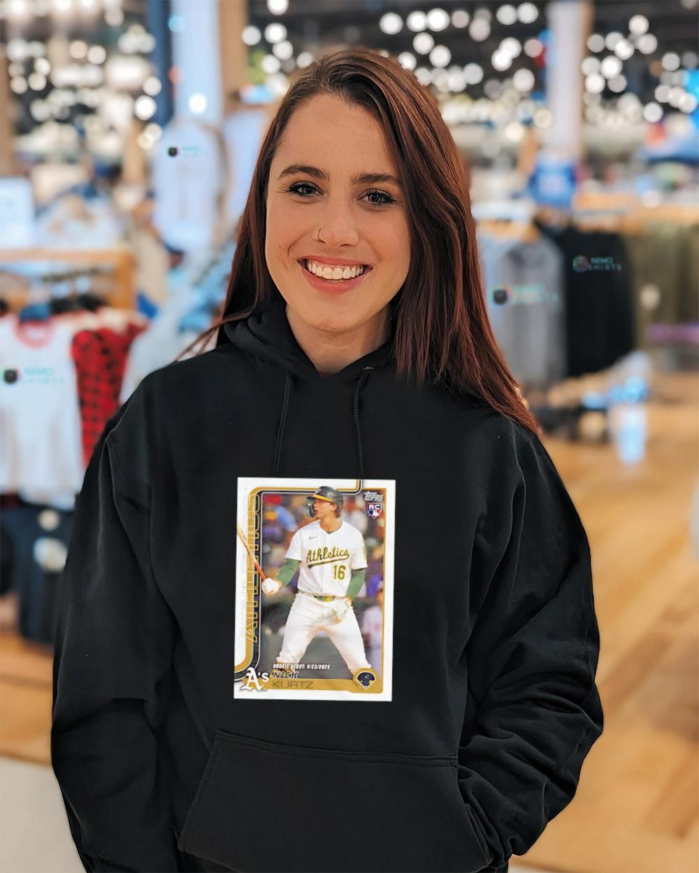 Nick Kurtz of Oakland Athletics rookie card shirt
