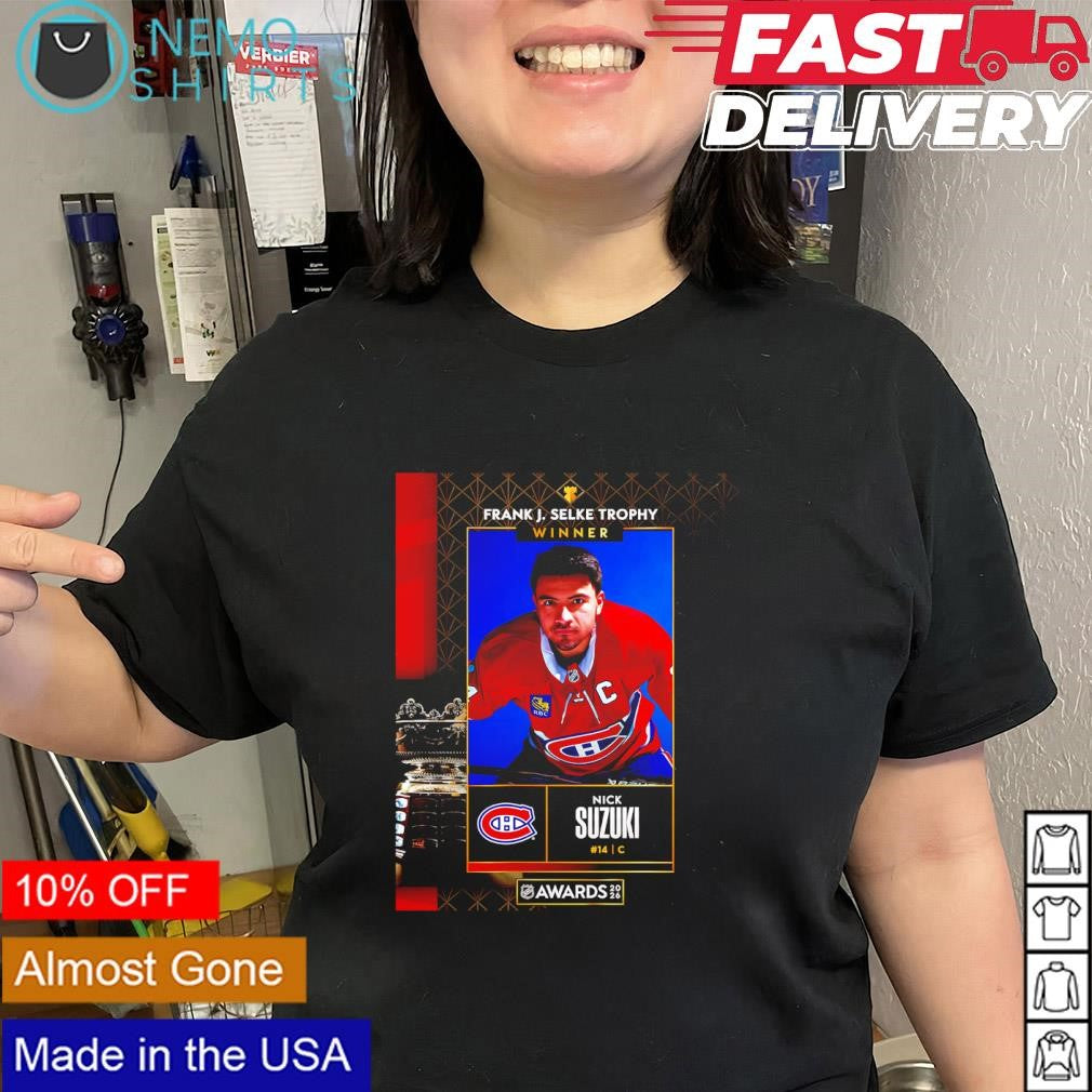 Nick Suzuki Montreal Canadiens captain Frank J. Selke Trophy winner awards 2026 shirt