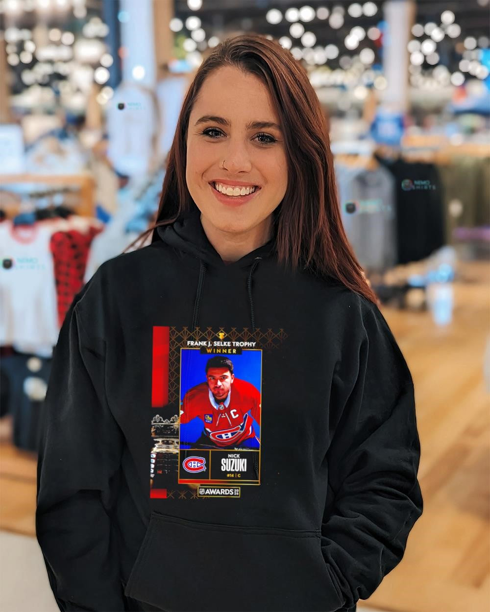 Nick Suzuki Montreal Canadiens captain Frank J. Selke Trophy winner awards 2026 shirt
