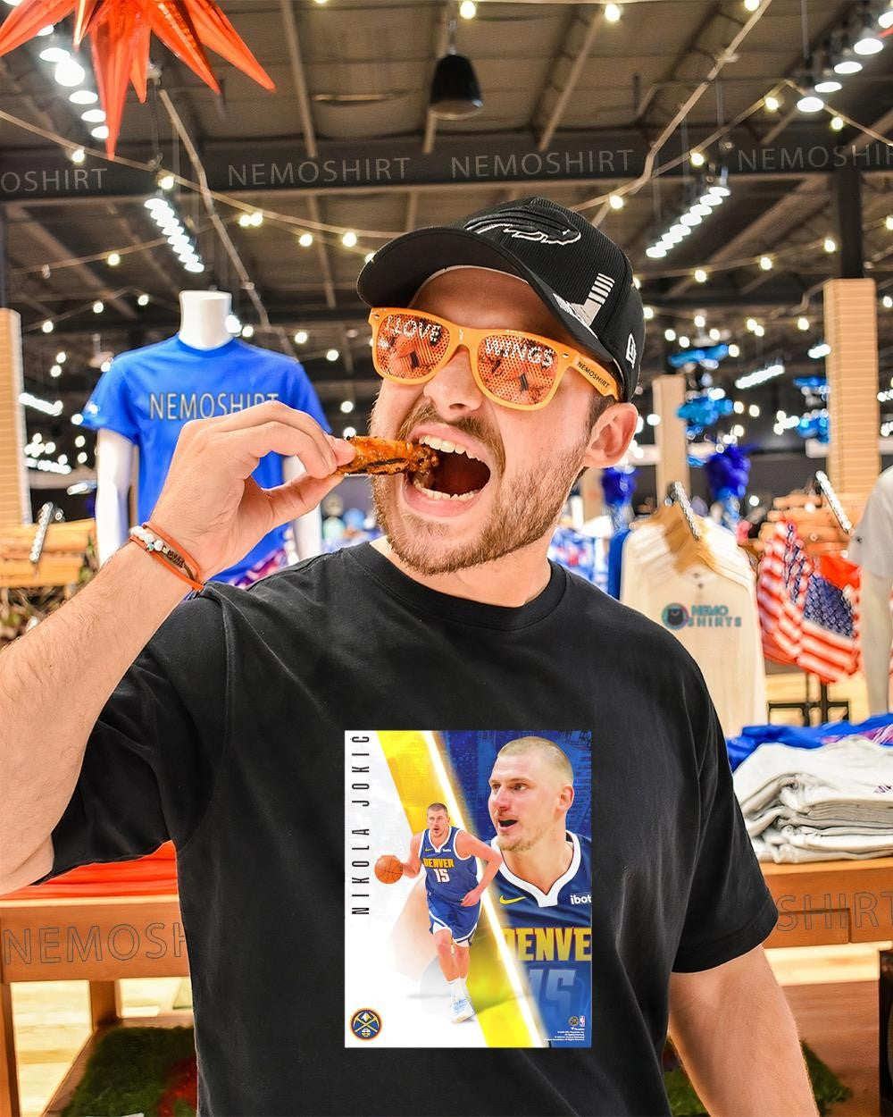 Nikola Jokic Denver Nuggets radiance collage logo shirt