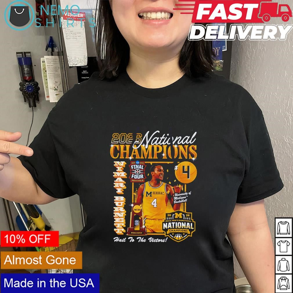 Nimari Burnett No.4 Michigan Wolverines National Champions 2026 shirt