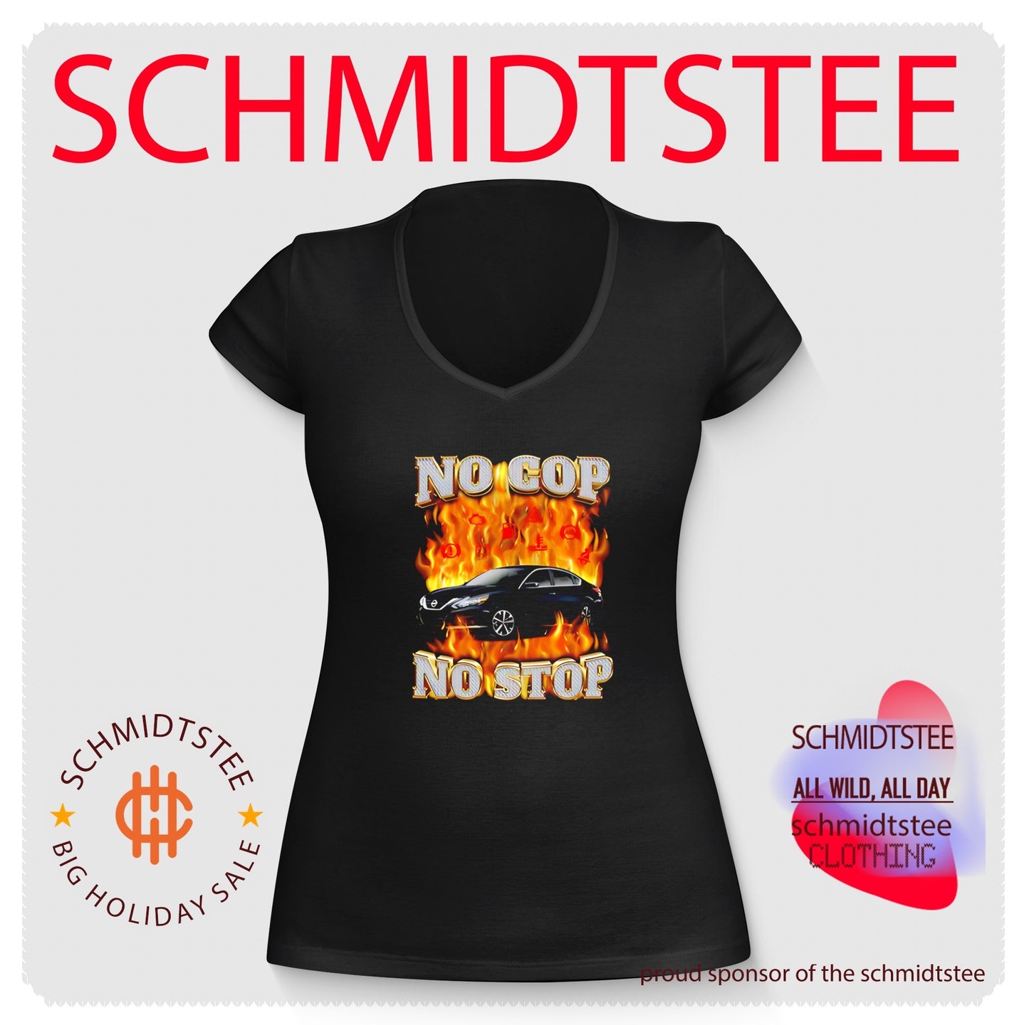 No cop no stop car on fire illustration shirt
