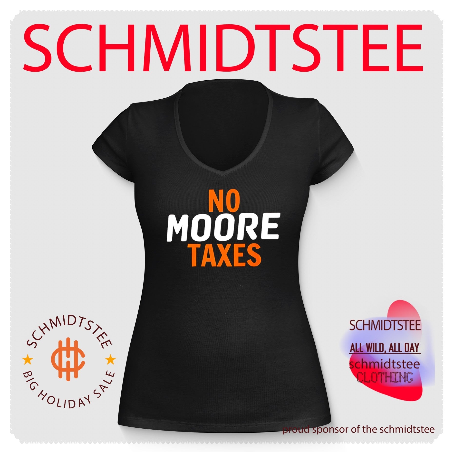 No moore taxes simple text shirt