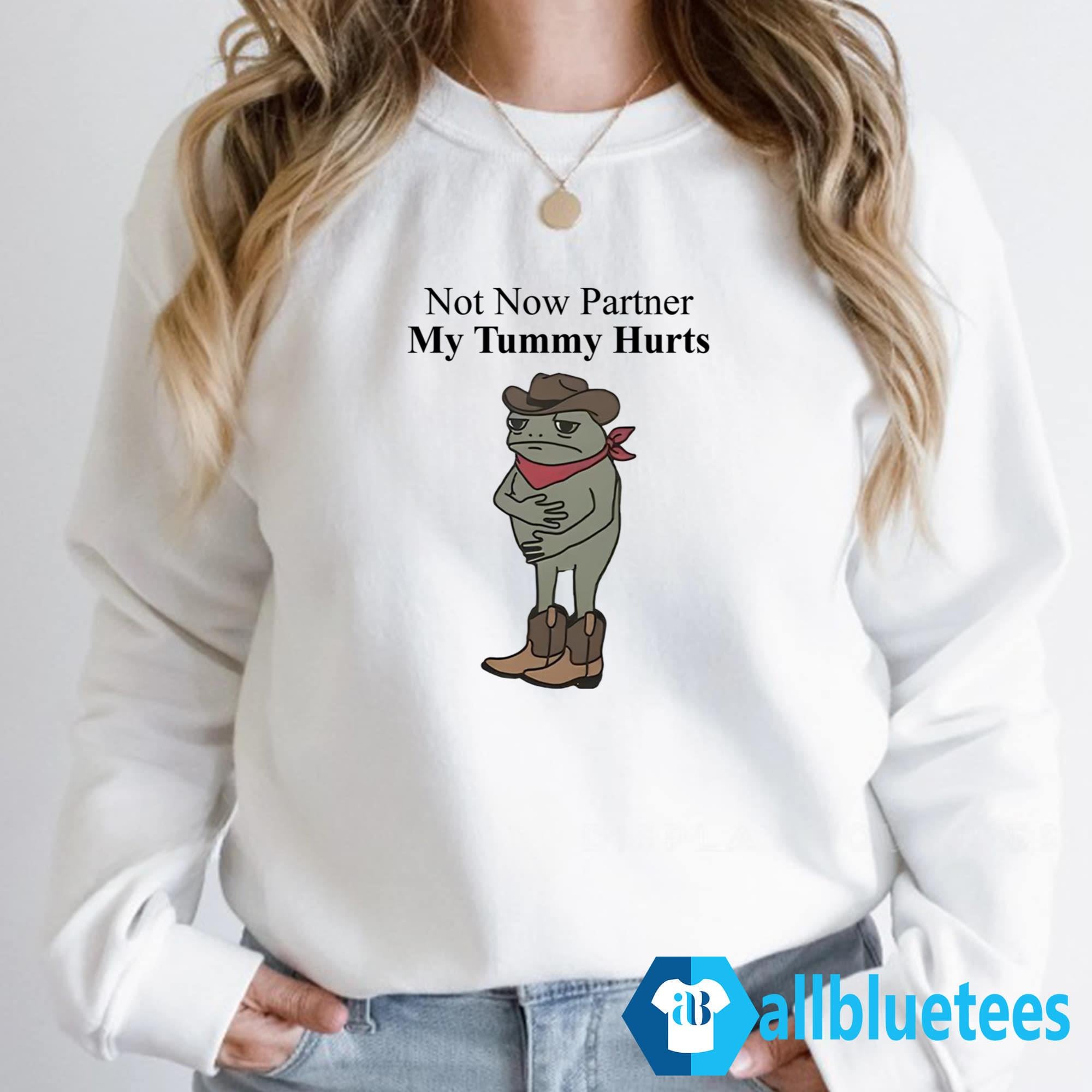 Not Now Partner My Tummy Hurts Shirt