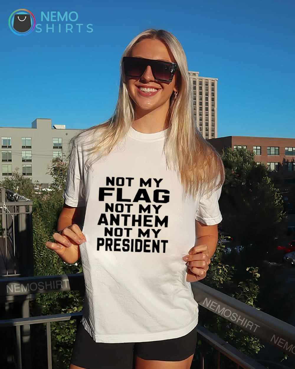 Not my flag not my anthem not my president text shirt
