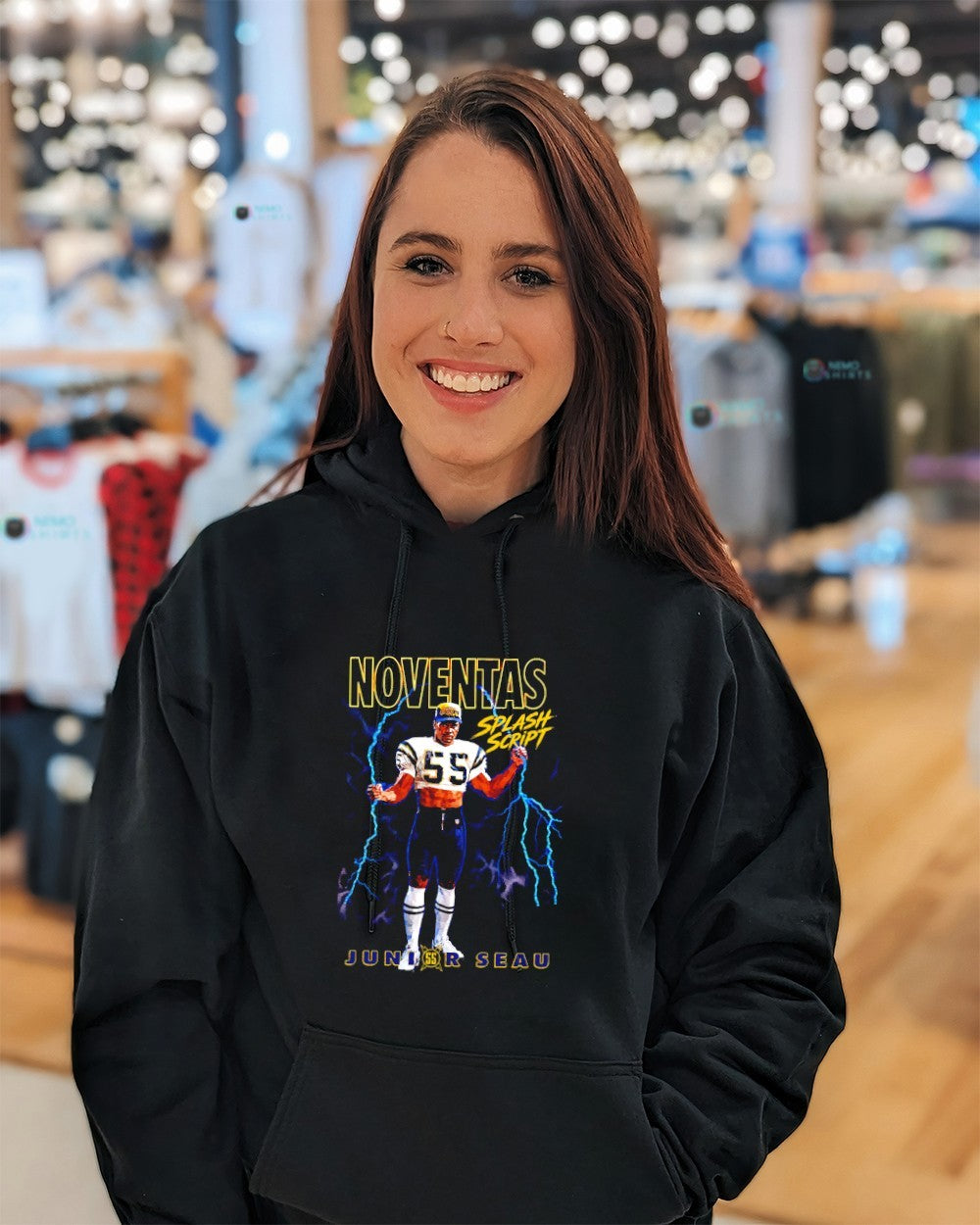 Noventas splash script Junior Seau San Diego Chargers shirt