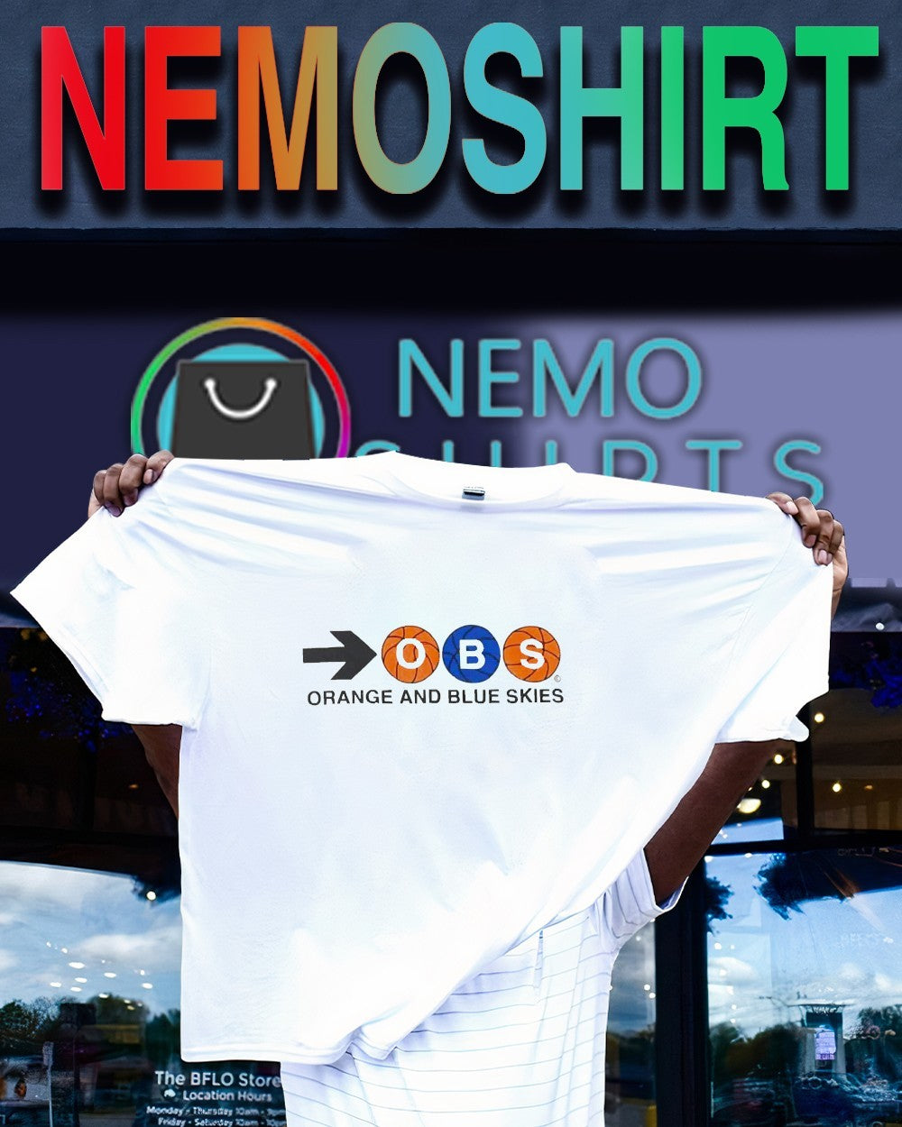 OBS orange and blue skies shirt