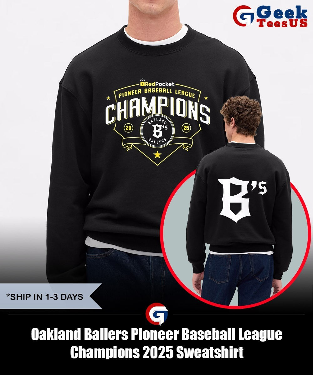 Oakland Ballers Pioneer Baseball League Champions 2025 shirt