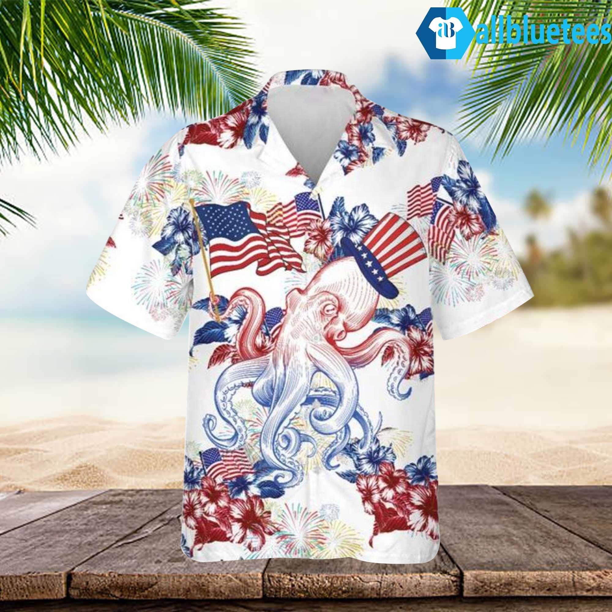 Octopus 4th Of July Hawaiian Shirt