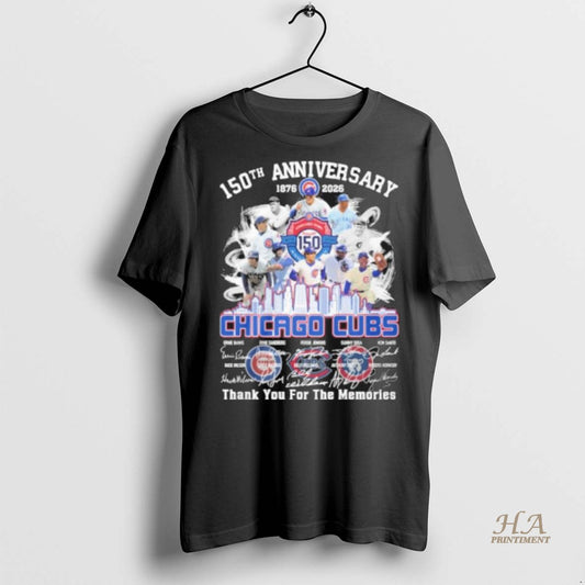 Official 150th Anniversary 1876 2026 Chicago Cubs Teams Signatures Shirt