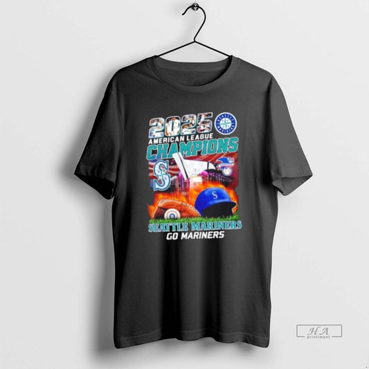 Official 2025 American League Champions Go Seattle Mariners Baseball