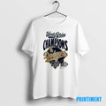 Official 2025 Los Angeles Dodgers Heather Grey World Series Champions 2 Sided Tee Sweater