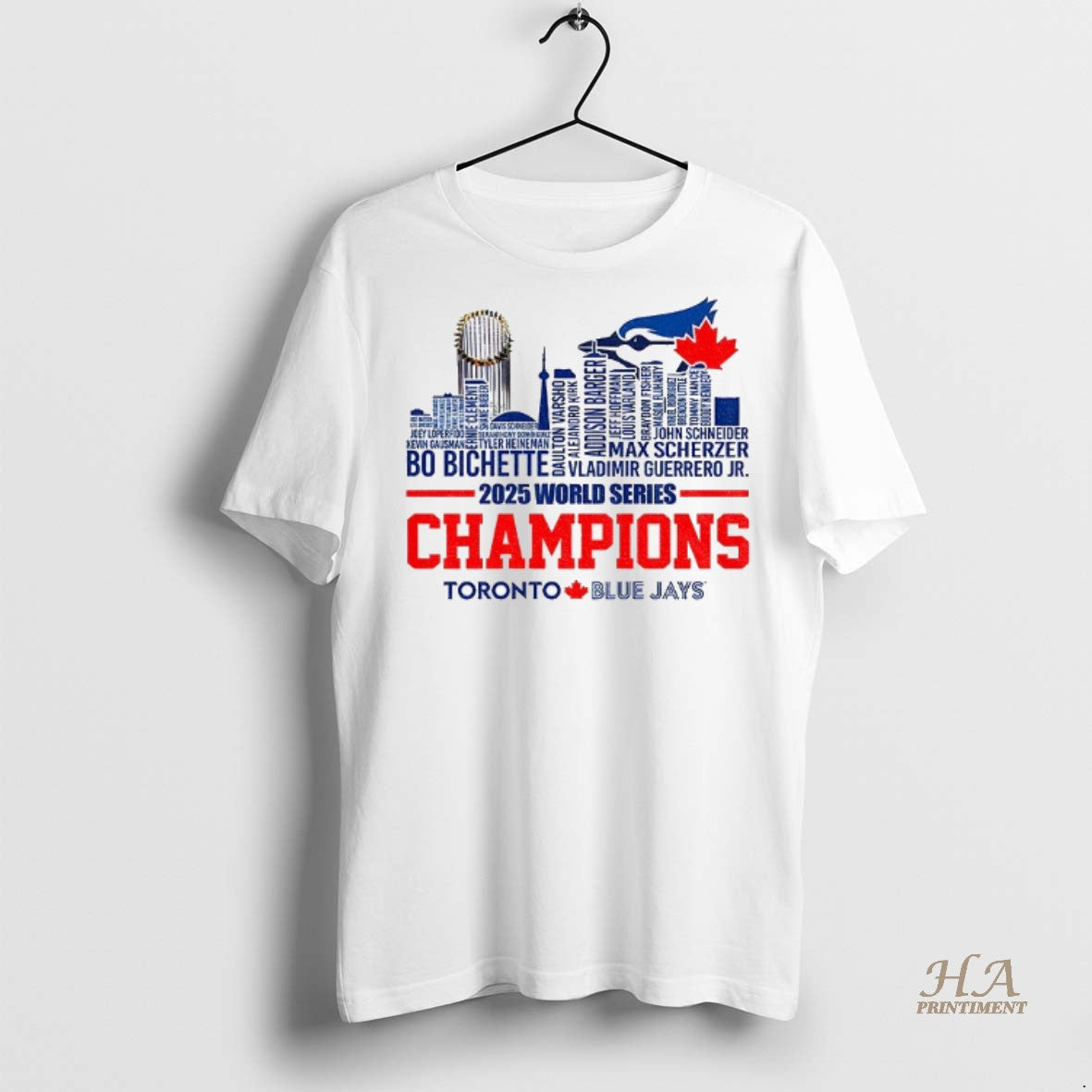 Official 2025 Toronto Blue Jays World Series Champions Players Name City Skyline Shirt