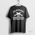 Official 2nd Amendment God Guns Guts Made America Free Shirt